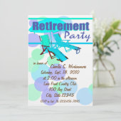 Invitation Fête de la retraite / Chaises longues (Debout devant)