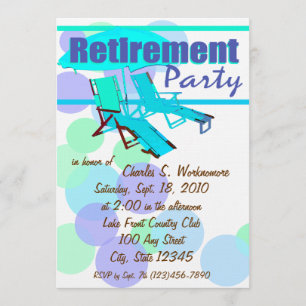 Invitation Fête de la retraite / Chaises longues