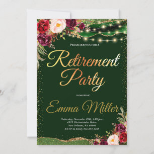 Invitation Fête de la retraite de Bourgogne et d'or