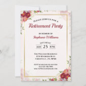 Invitation Fête de la retraite des femmes Élégant bouquet flo (Devant)