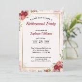 Invitation Fête de la retraite des femmes Élégant bouquet flo (Debout devant)