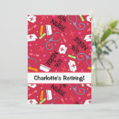 Invitation Fête de la retraite des infirmières Rouge (Debout devant)