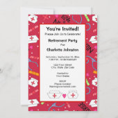 Invitation Fête de la retraite des infirmières Rouge (Dos)