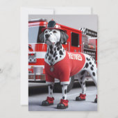 Invitation Fête de la retraite des pompiers avec Chien de Dal (Devant)