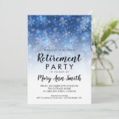 Invitation Fête de la retraite d'hiver Étincelle bleue (Debout devant)