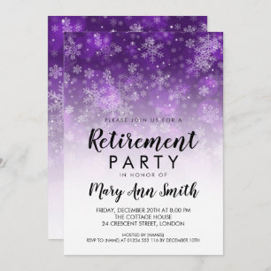 Invitation Fête de la retraite d'hiver Parkel Purple