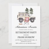 Invitation Fête de la retraite du thème du camping (Devant)