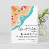 Invitation Fête de la retraite du thème plage (Debout devant)