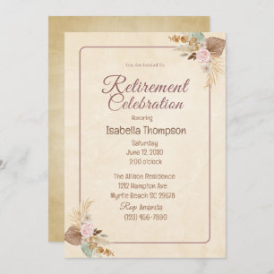 Invitation Fête de la retraite florale de Boho