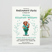 Invitation Fête de la retraite Infirmière Médicale Amusante (Debout devant)