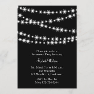 Invitation Fête de la retraite - Lumière noire