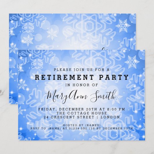 Invitation Fête de la retraite moderne Lumières de la Bouche  (Devant / Derrière)