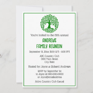 Invitation Fête de la Réunion de famille de l'arbre généalogi