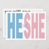 Invitation Fête de la révélation de genre (Devant / Derrière)