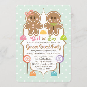 Invitation Fête de la Révélation de genre de Noël en pain d'é