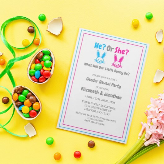 Invitation Fête de la révélation de genre de Pâques