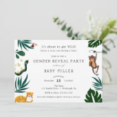Invitation Fête de la Révélation de genre du bébé de la jungl (Debout devant)