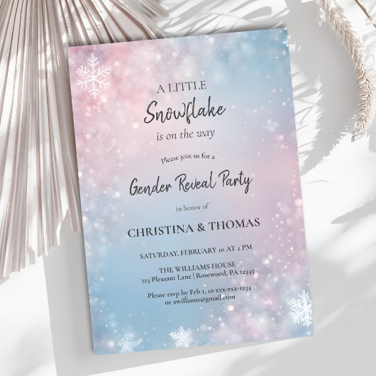 Invitation Fête de la révélation de genre hivernale