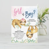 Invitation Fête de la révélation du genre Sloth (Debout devant)