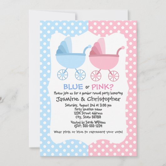 Invitation Fête de la révélation du genre sur les transports  (Devant)