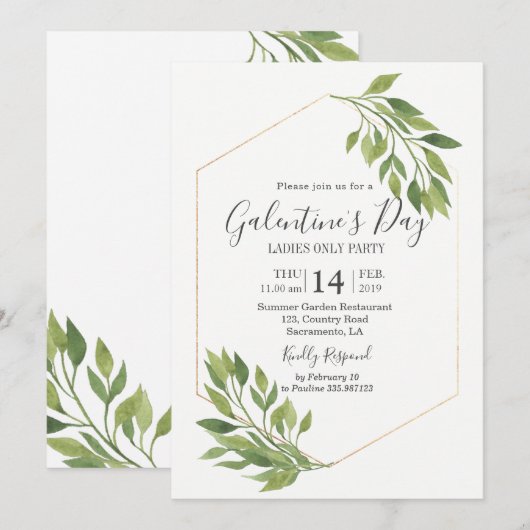 Invitation Fête de la Saint-Galentin (Devant / Derrière)