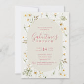 Invitation Fête de la Saint-Galentin Boho Daisy Floral Invita (Devant)
