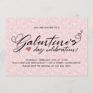 Invitation Fête de la Saint-Galentin élégante à la rose noire