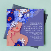 Invitation Fête de la Saint-Galentin Fille moderne Floral