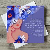 Invitation Fête de la Saint-Galentin Fille moderne Floral