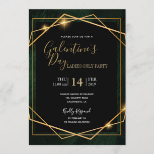 Invitation Fête de la Saint-Galentin Glam tropicale