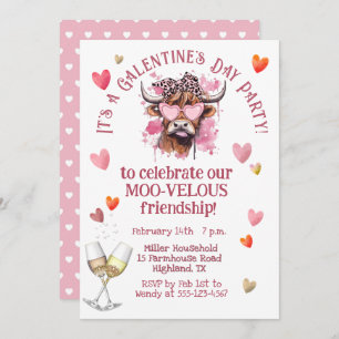 Invitation Fête de la Saint-Galentin Vache Hereford