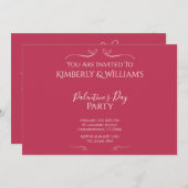 Invitation Fête de la Saint-Palentin rose moderne (Devant / Derrière)