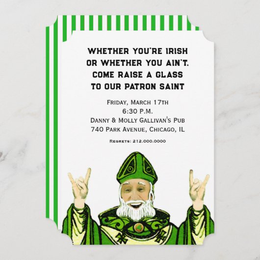Invitation Fête de la Saint Patrick (Devant / Derrière)