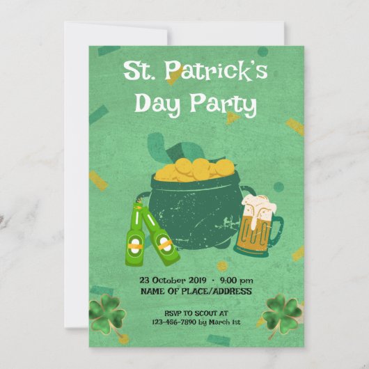 Invitation Fête de la Saint-Patrick (Devant)