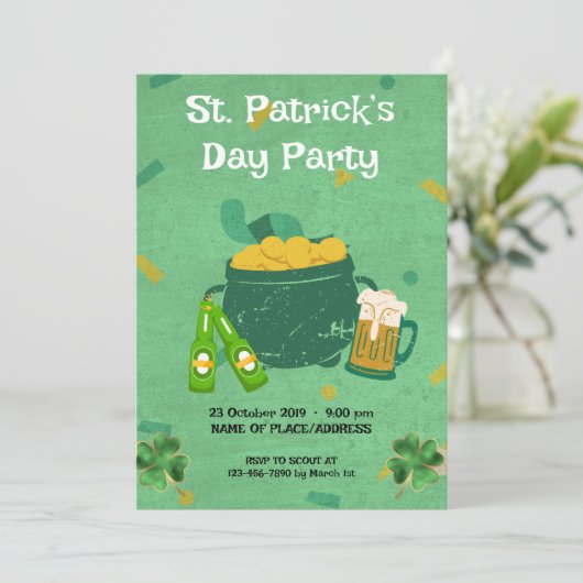 Invitation Fête de la Saint-Patrick (Debout devant)