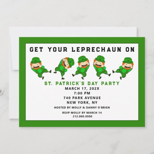 Invitation Fête de la Saint Patrick (Devant)