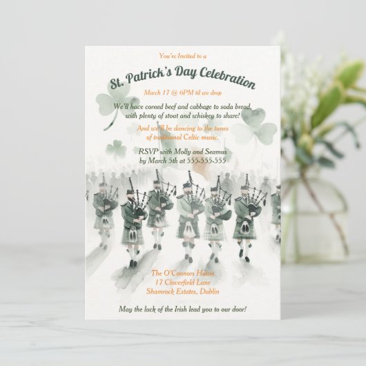 Invitation Fête de la Saint-Patrick (Debout devant)