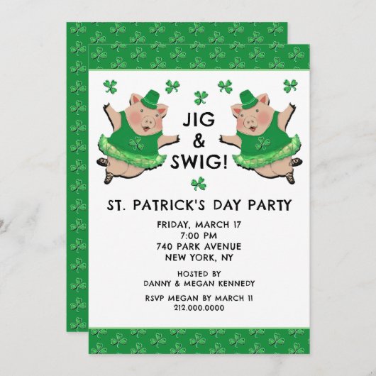 Invitation Fête de la Saint Patrick (Devant / Derrière)