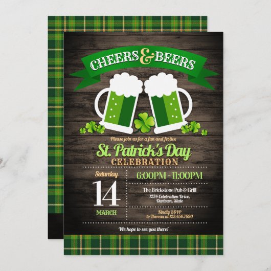 Invitation Fête de la Saint-Patrick (Devant / Derrière)