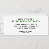 Invitation Fête de la Saint Patrick (Dos)