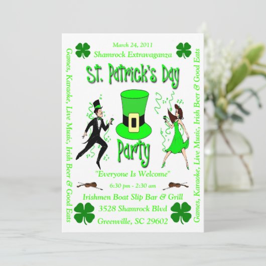 Invitation Fête de la Saint-Patrick (Debout devant)