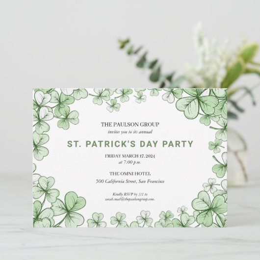 Invitation Fête de la Saint Patrick (Debout devant)