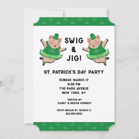Invitation Fête de la Saint Patrick (Devant)