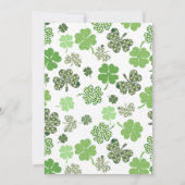 Invitation Fête de la Saint-Patrick Chouette Vert Shamrock (Dos)
