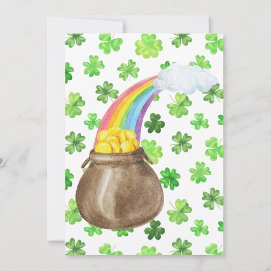 Invitation Fête de la Saint-Patrick Fête d'anniversaire (Dos)