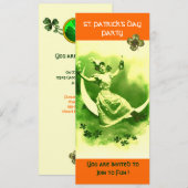 INVITATION FÊTE DE LA SAINT-PATRICK LUNE DAME AUX TRÈFLES (Devant / Derrière)