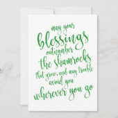 Invitation Fête de la Saint-Patrick Paillettes Vertes Froides (Devant)