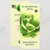 INVITATION FÊTE DE LA SAINT-PATRICK PARTIE FEMME LUNAIRE AVEC (Devant / Derrière)