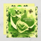 INVITATION FÊTE DE LA SAINT-PATRICK PARTIE LUNE DAME AUX TRÈF (Devant / Derrière)