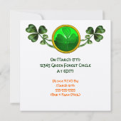 INVITATION FÊTE DE LA SAINT-PATRICK PARTIE VERT ÉMERALDE MONO (Dos)